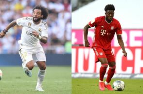 Marcelo, Real Madrid, og Alphonso Davies, Bayern München