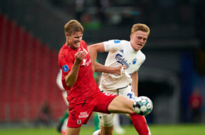 Frederik Tingager, AGF, og Mikkel Kaufmann, FC København