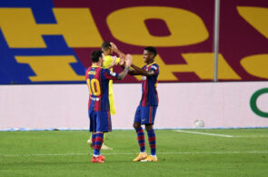 Ansu Fati og Lionel Messi, FC Barcelona