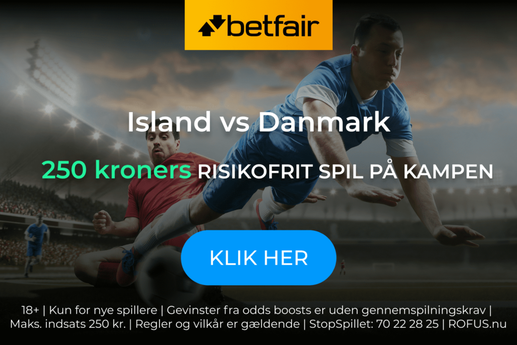 Freebet til Island-Danmark fra Betfair