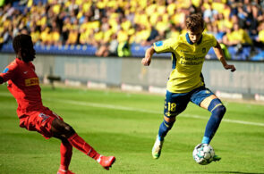 Kamaldeen Sulemana, FC Nordsjælland, og Jesper Lindstrøm, Brøndby