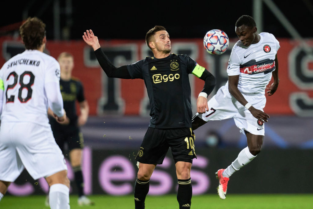 Dusan Tadic, Ajax, og Pione Sisto, FC Midtjylland