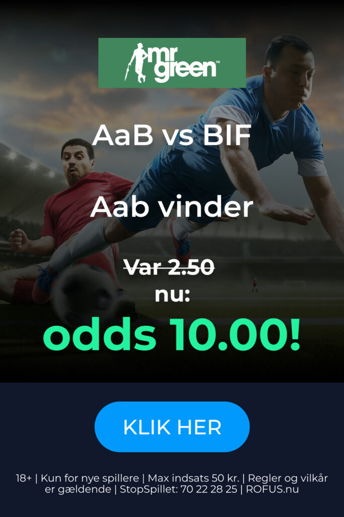 Mr Green odds boost til AaB-Brøndby