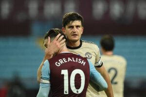 Jack Grealish, Aston Villa, og Harry Maguire, Manchester United