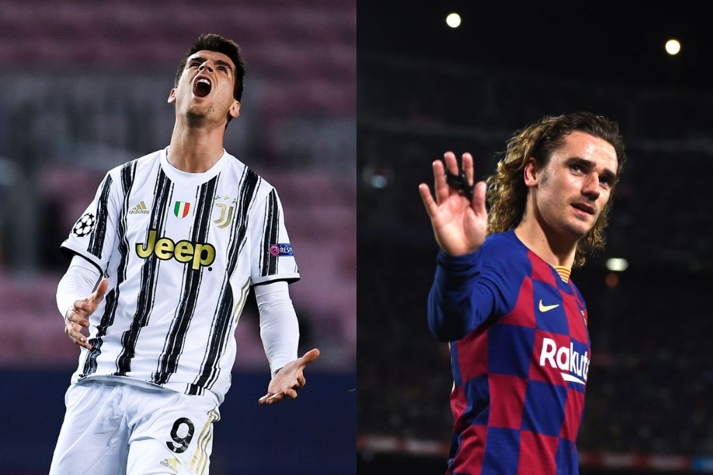 Alvaro Morata, Juventus, og Antoine Griezmann, Barcelona