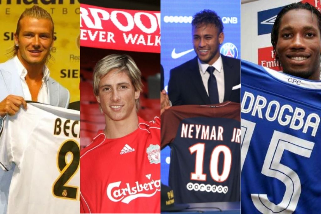 Neymar, beckham, Torres, Drogba