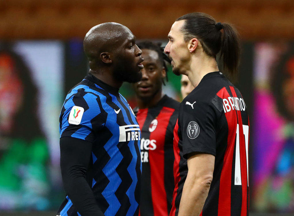 Romelu Lukaku, Inter, og Zlatan Ibrahimovic, AC Milan