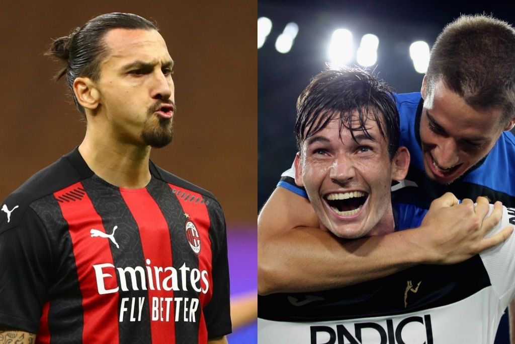Zlatan Ibrahimovic, AC Milan, og Marten de Roon, Atalanta