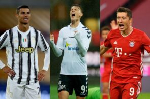 Cristiano Ronaldo, Juventus, Kasper Junker, og Robert Lewandowski, Bayern München