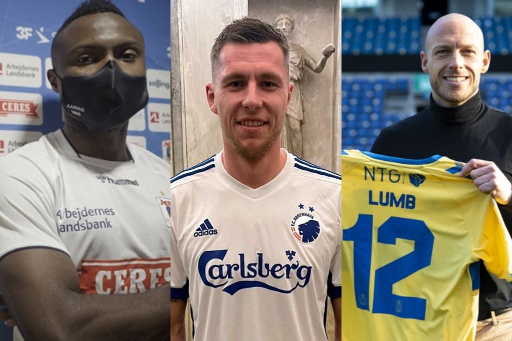Bubacarr Sanneh, AGF, Lukas Lerager, FC København, og Michael Lumb, Brøndby