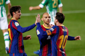 Martin Braithwaite og Lionel Messi, Barcelona