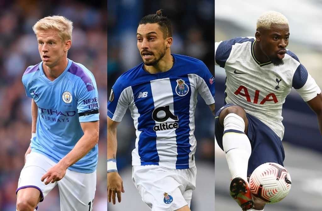 Oleksandr Zinchenko of Manchester City, Alex Telles of FC Porto, Serge Aurier of Tottenham