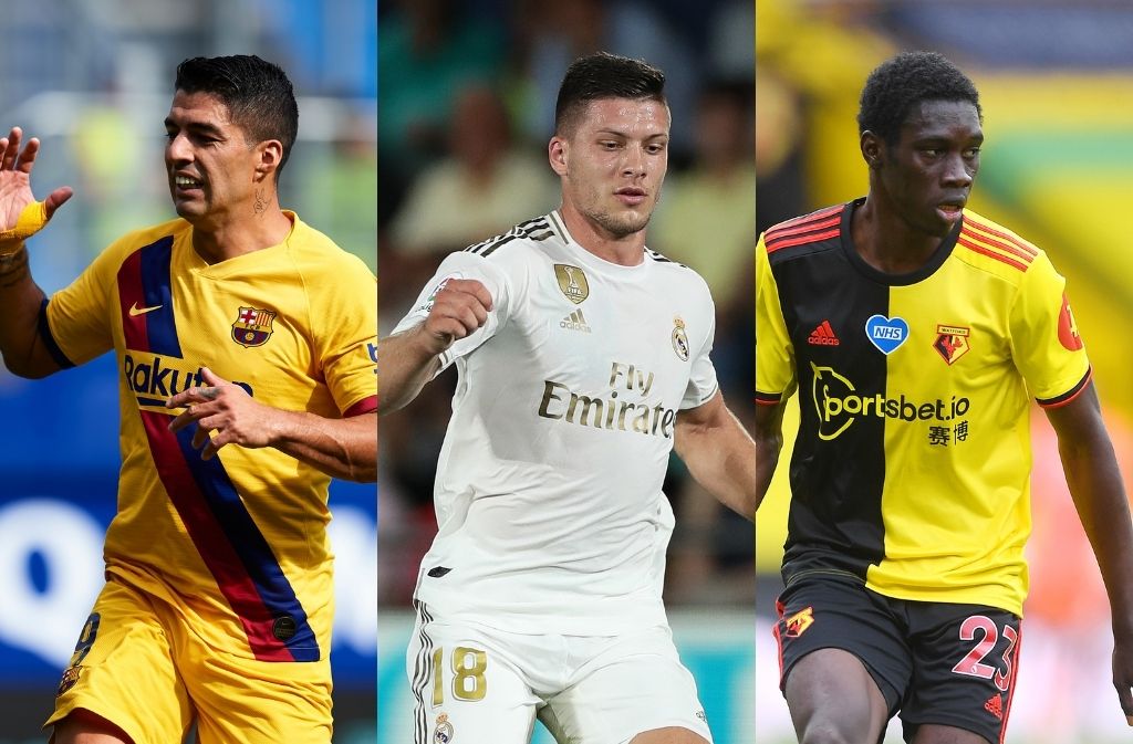 Luis Suarez of FC Barcelona, Luka Jovic of Real Madrid, Ismalia Sarr of Watford
