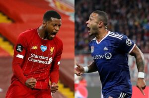 Georginio Wijnaldum of Liverpool, Memphis Depay of Olympique Lyon