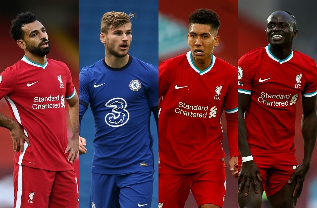 Mohamed Salah, Timo Werner, Roberto Firmino, Sadio Mane