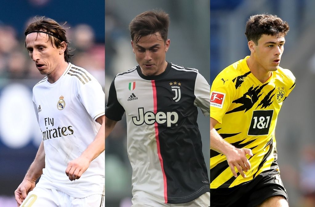 Luka Modric of Real Madrid, Paulo Dybala of Juventus, Giovanni Reyna of Borussia Dortmund