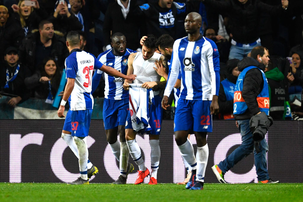 Alex Telles celebrates with Porto