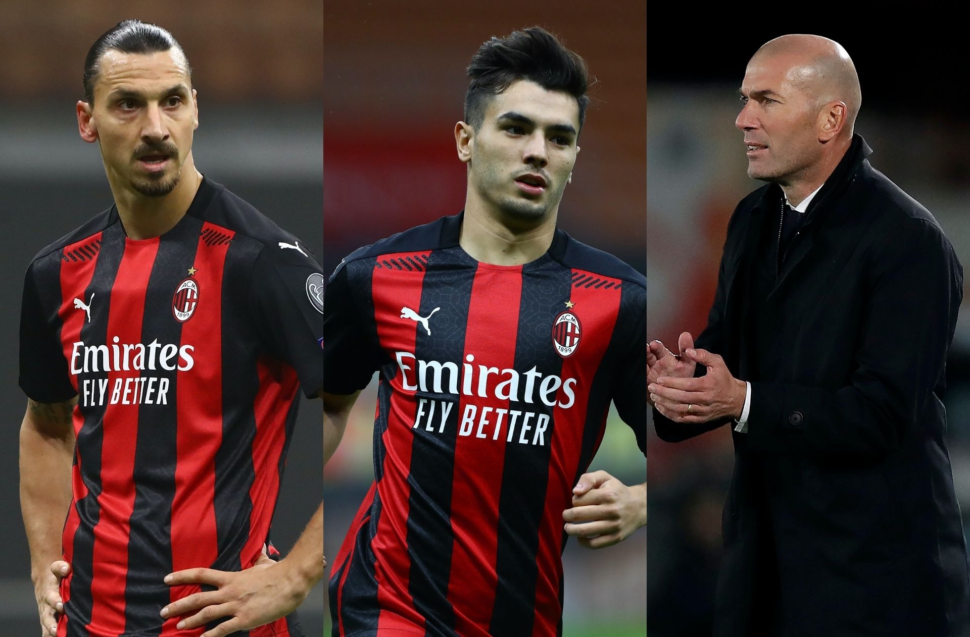 Brahim Diaz, Zinedine Zidane, Zlatan Ibrahimovic AC Milan