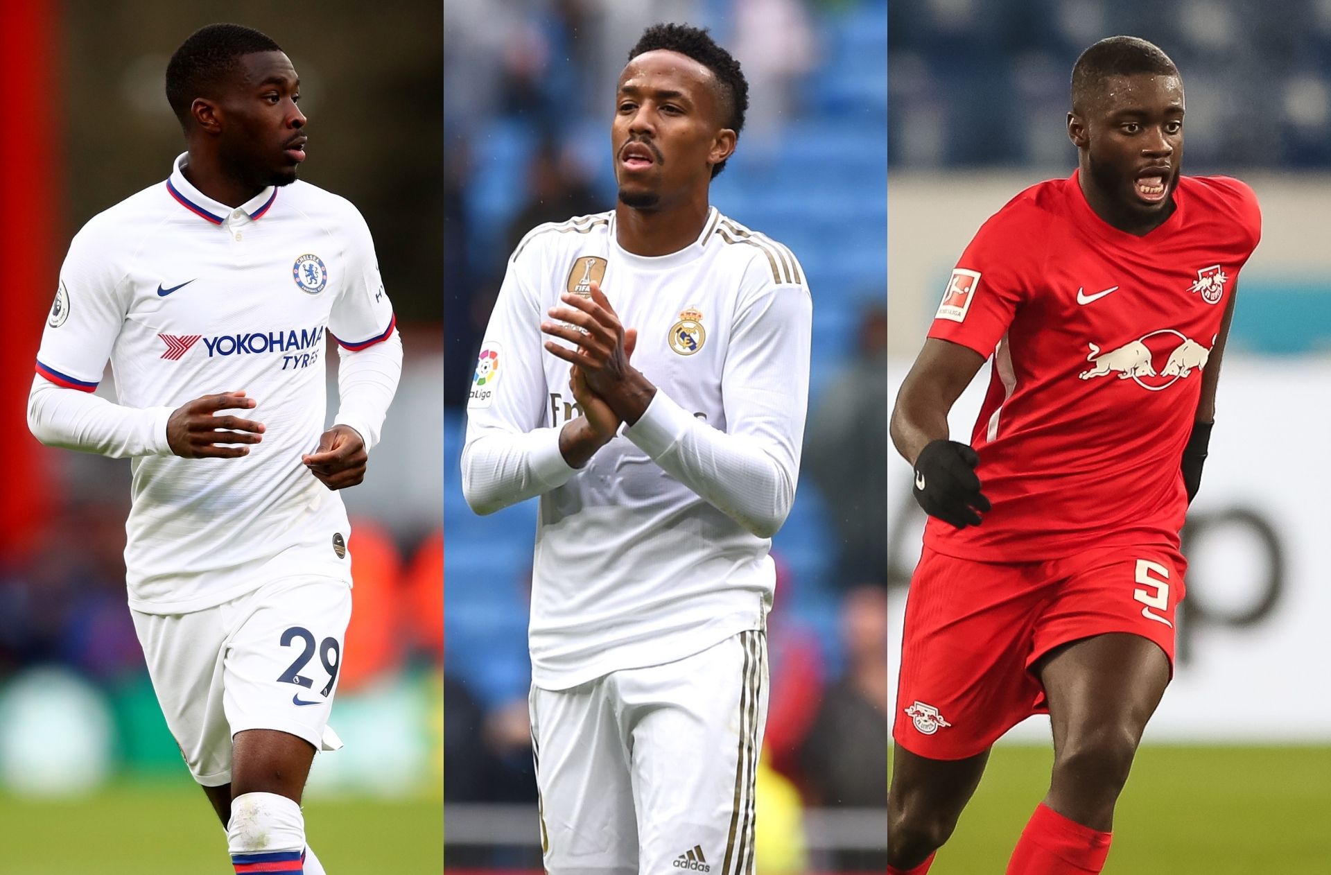 Fikayo Tomori of Chelsea Eder Militao of Real Madrid, Dayot Upamecano of RB Leipzig
