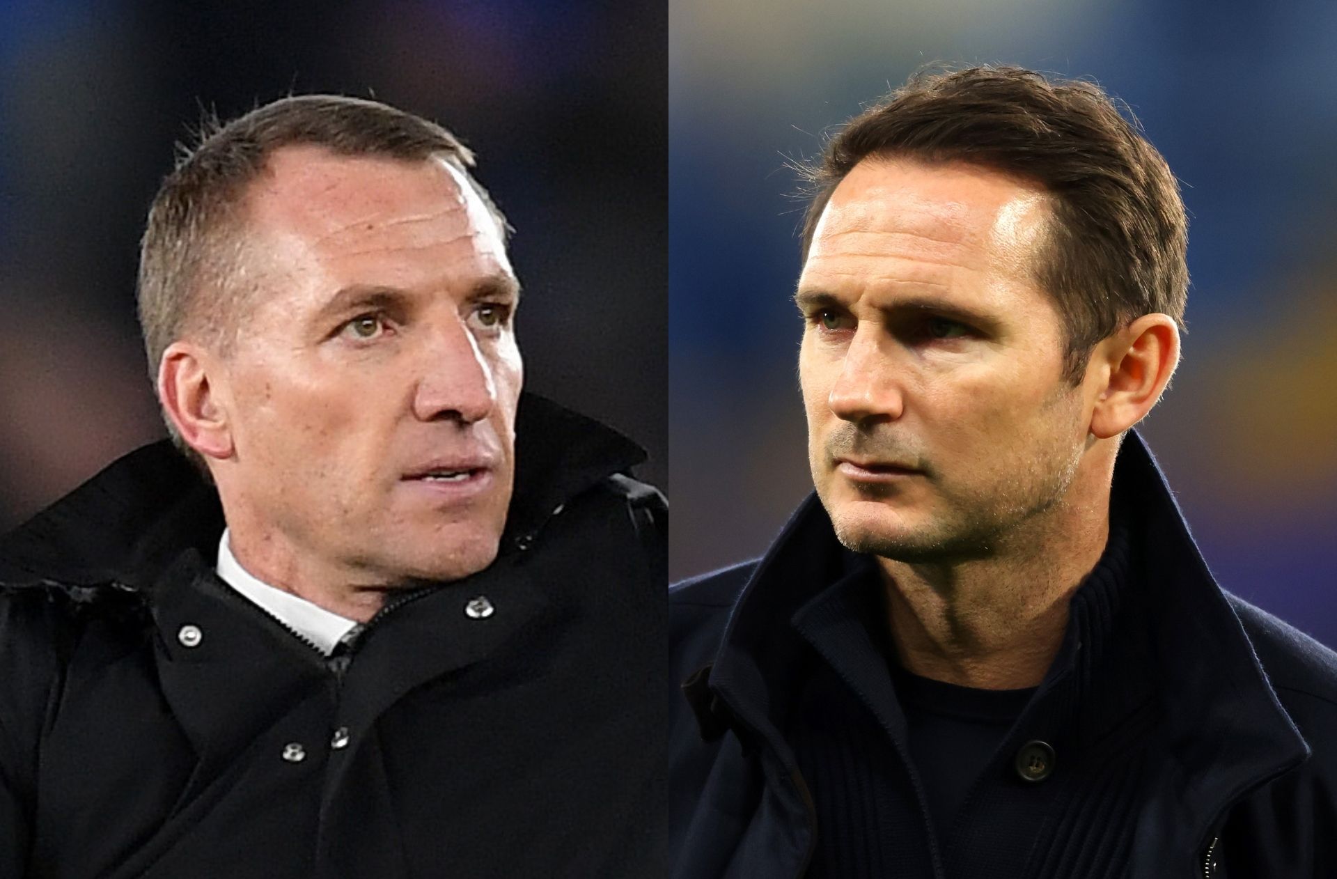Brendan Rodgers of Leicester City, Frank Lampard of Chelsea