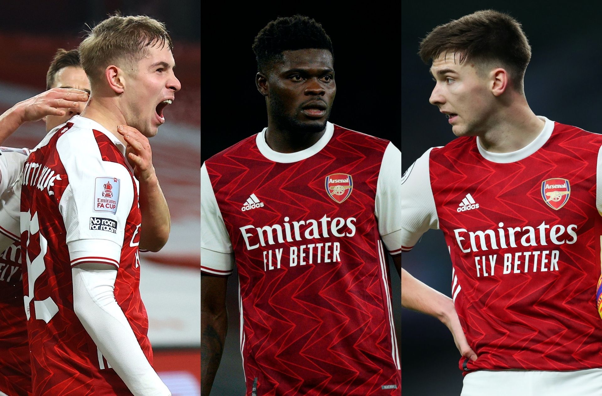 Emile Smith Rowe, Thomas Partey, Kieran Tierney, Arsenal