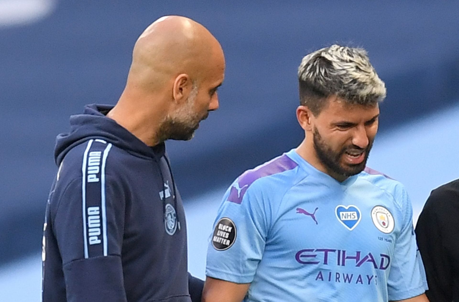 Pep Guardiola, Sergio Aguero - Man City