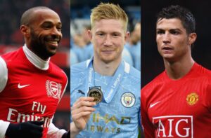 Thierry Henry, Kevin De Bruyne, Cristiano Ronaldo