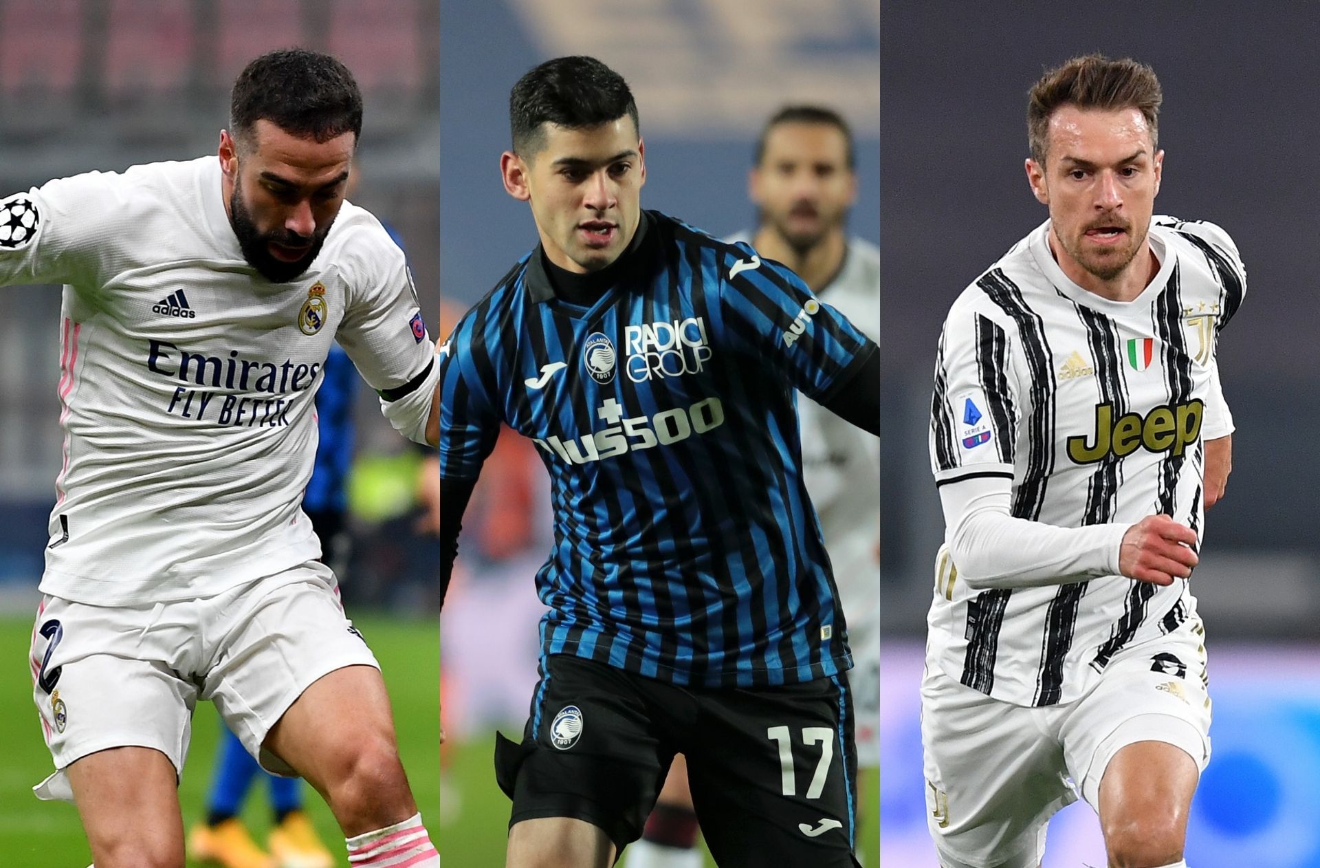 Dani Carvajal Real Madrid, Cristian Romero - Atalanta, Aaron Ramsey - Juventus