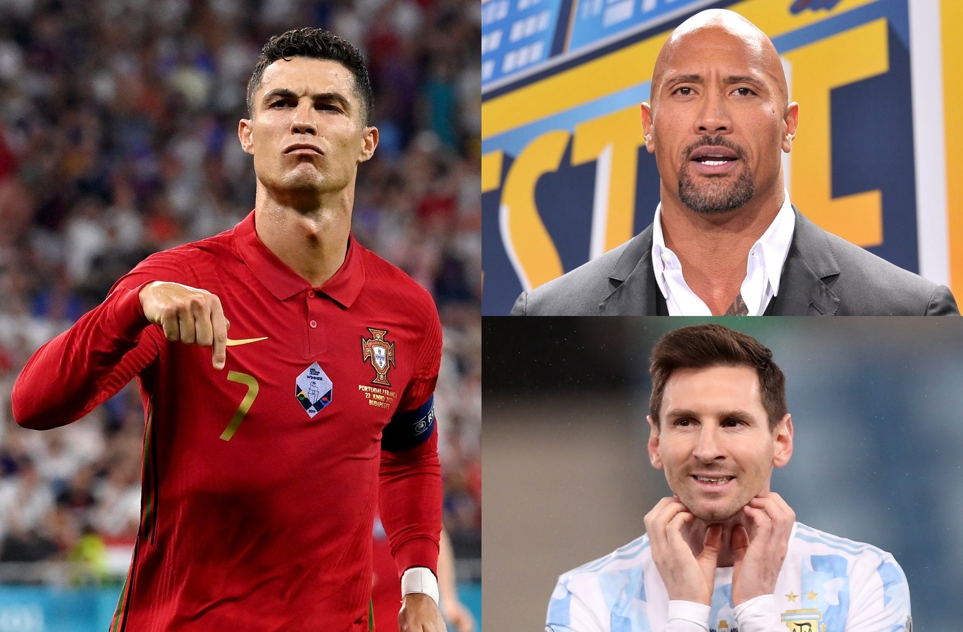 Cristiano Ronaldo, Dwayne Johnson, Lionel Messi