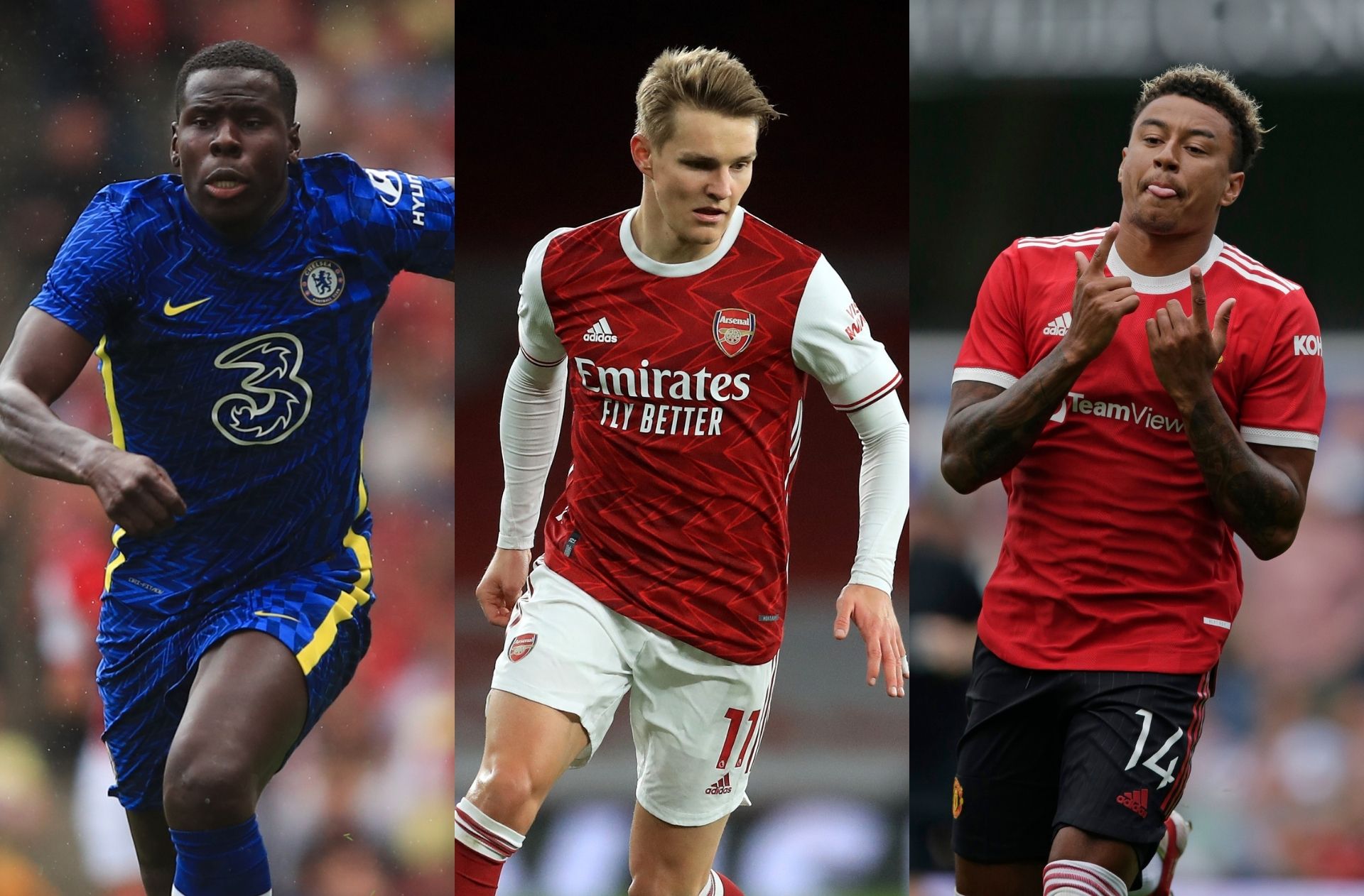 Kurt Zouma - Chelsea, Martin Odegaard - Arsenal, Jesse Lingard - Man United