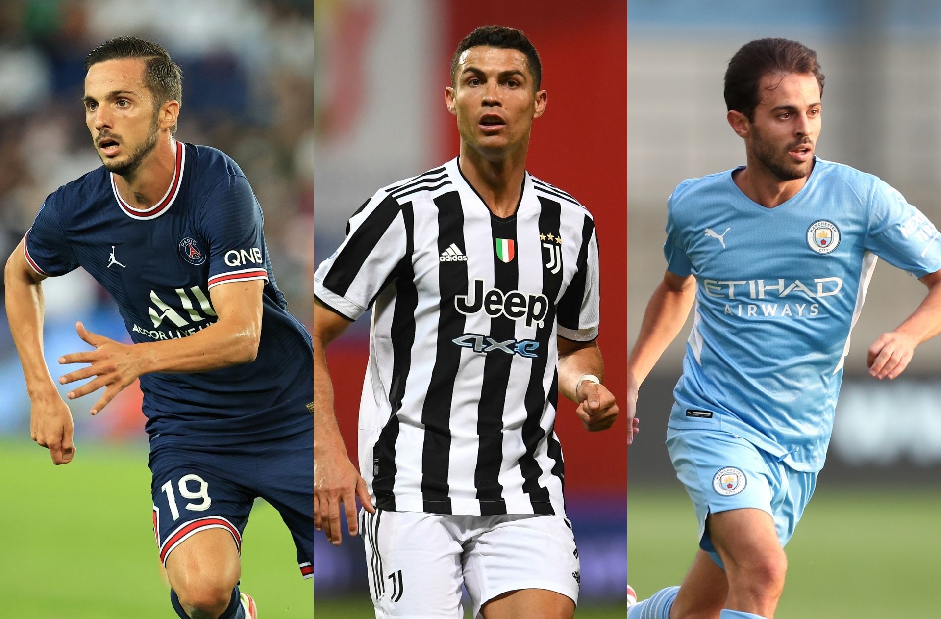 Pablo Sarabia - PSG, Cristiano Ronaldo - Juventus, Bernardo Silva - Man City