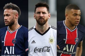 Neymar, Lionel Messi, Kylian Mbappe