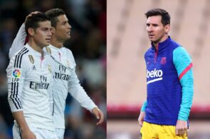 James Rodriguez, Cristiano Ronaldo, Lionel Messi