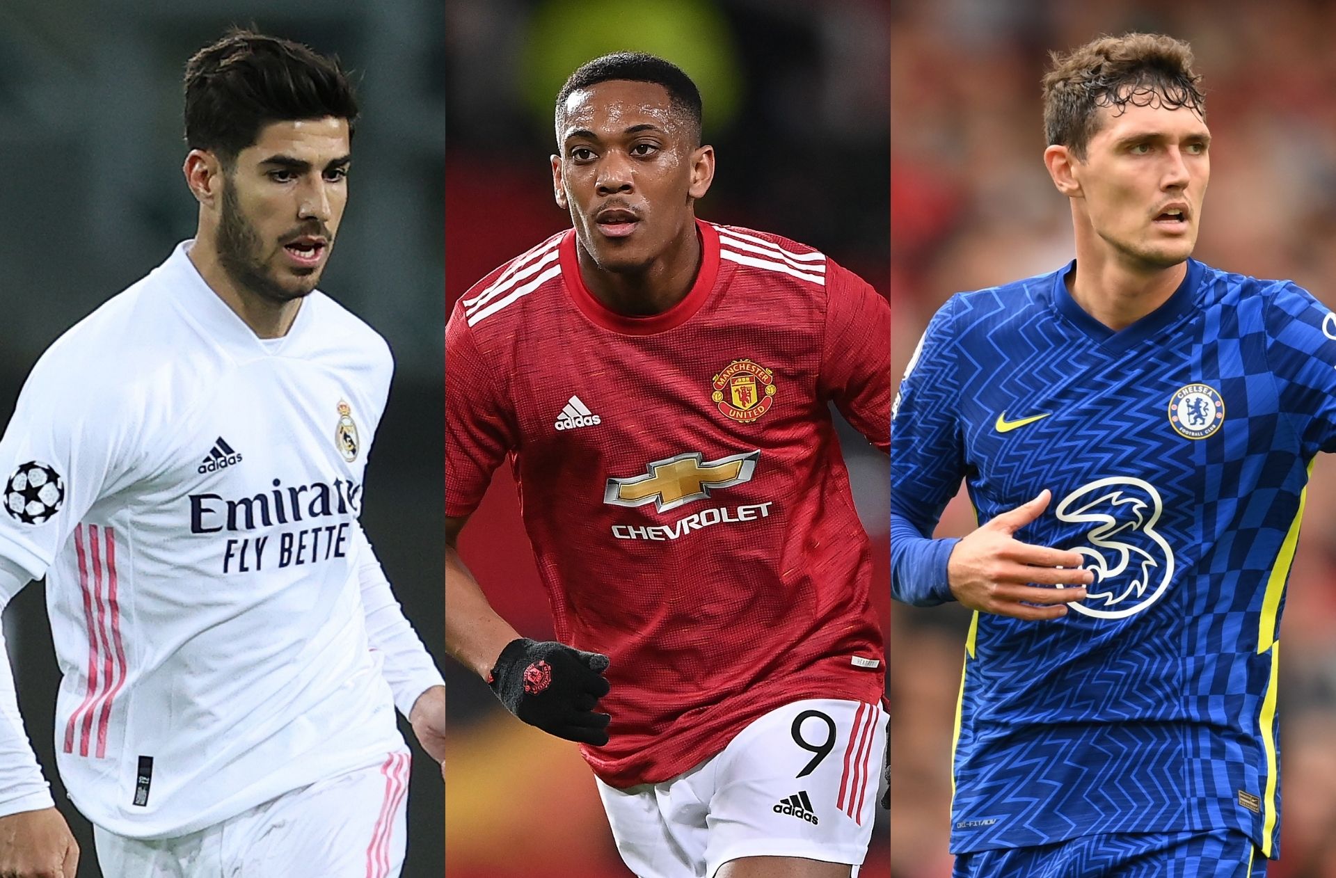 Marco Asensio Real Madrid, Anthony Martial - Man United, Andreas Christensen - Chelsea