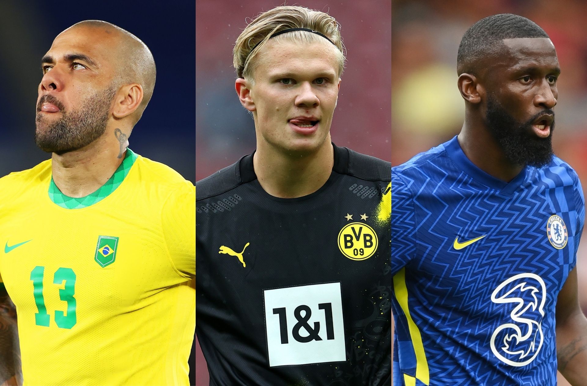 Dani Alves, Erling Haaland, Antonio Rudiger
