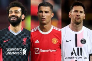 Mohamed Salah, Cristiano Ronaldo, Lionel Messi