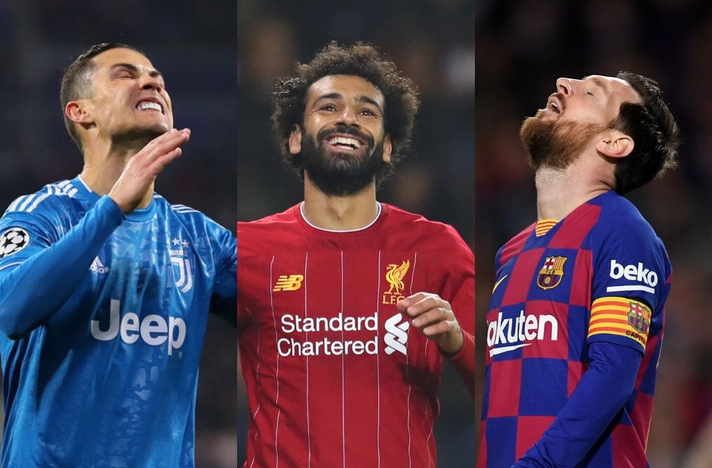 Cristiano Ronaldo, Mohamed Salah, Lionel Messi