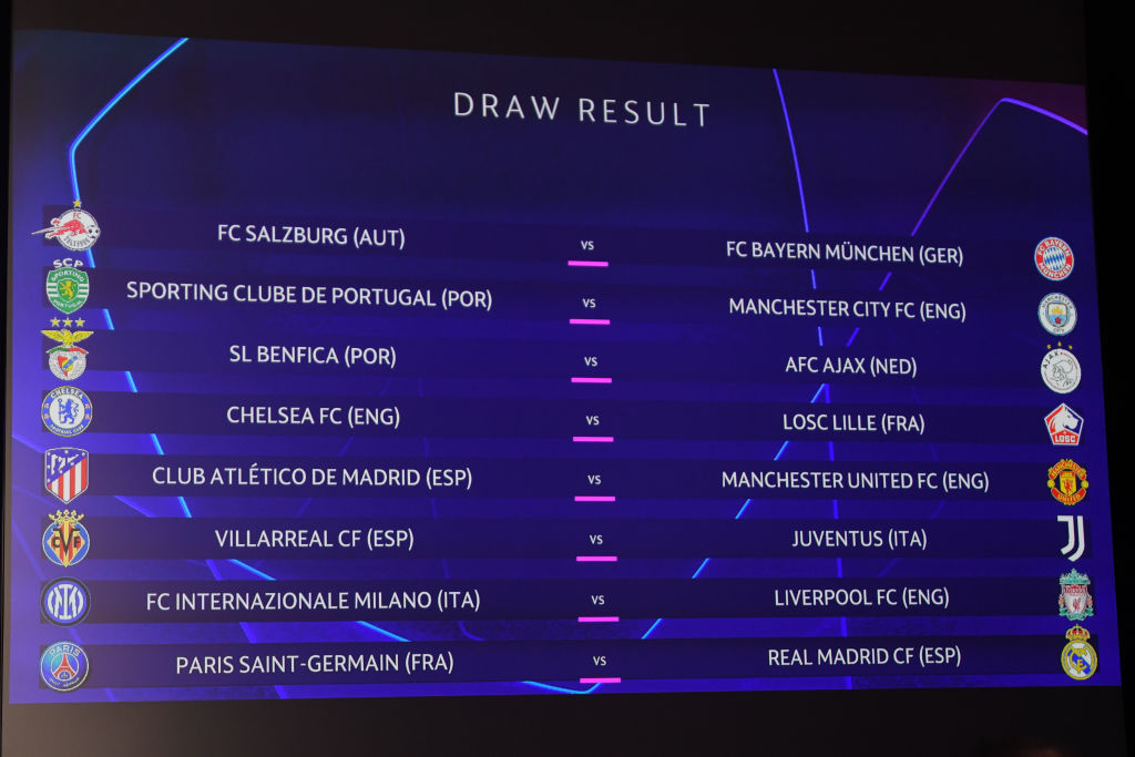 UEFA Champions League 2021/22 Round of 16 Draw