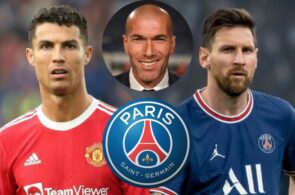 Cristiano Ronaldo, Zinedine Zidane, Lionel Messi, PSG