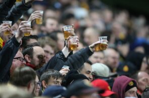 Football fans beer