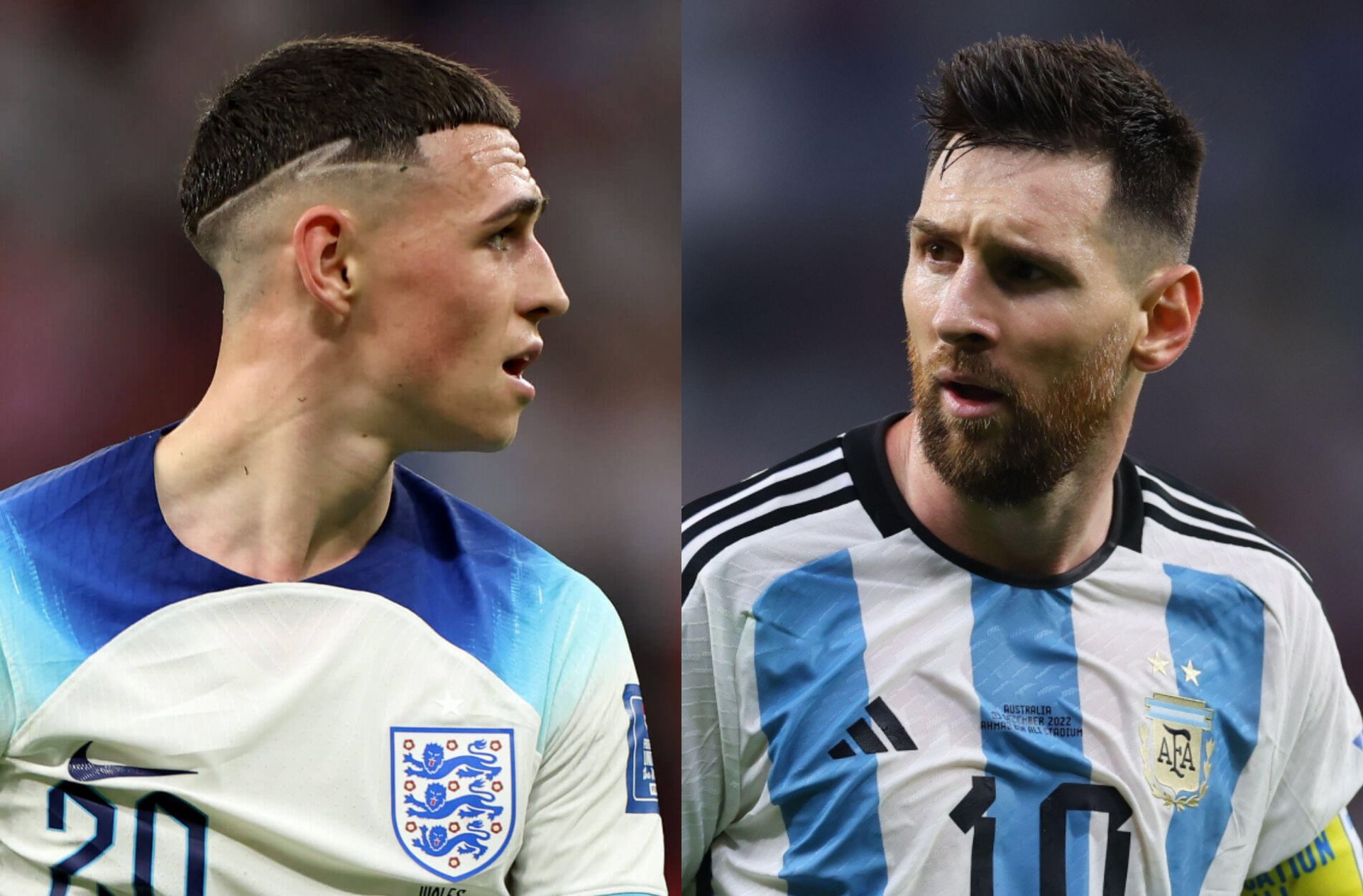 Phil Foden and Lionel Messi