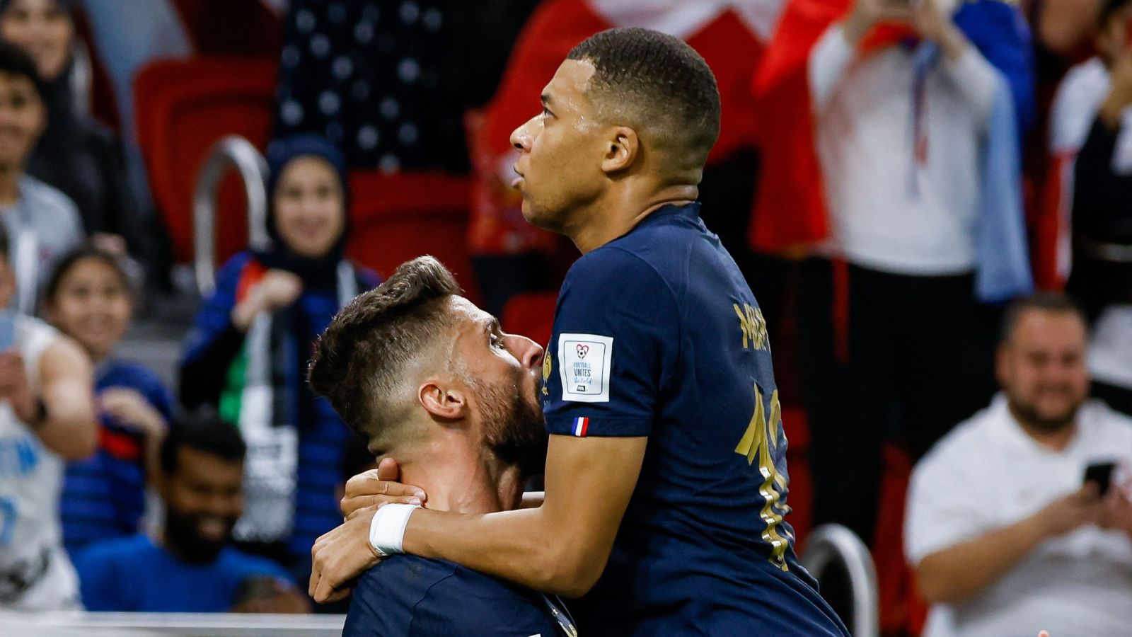 Olivier Giroud and Kylian Mbappe at France